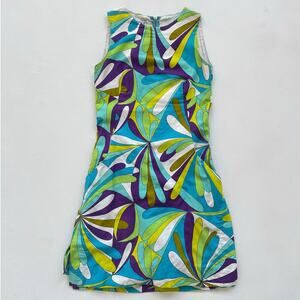 Vtg 60s MALIA Honolulu Psychedelic Mod Scooter Dress Romper Shorts / Sz S Retro